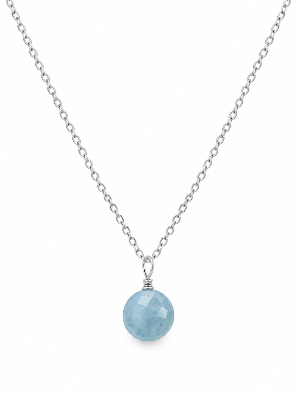 AMN5 Aquamarine Coin Necklace